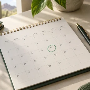 Calendar showing an appointment date