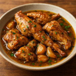 Entree: Spain – Conejo al Ajillo (Rabbit with garlic)