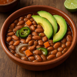 Entree: Mexico – Central Mexico – Frijoles de la Olla con Aguacate y Verduras (Pot beans with avocado and vegetables)