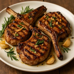 Entree: Italy – Grilled Veal Chops with Rosemary and Garlic