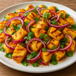 Salad: Grilled Pineapple, Red Onion & Cilantro Salad with Smoky Paprika